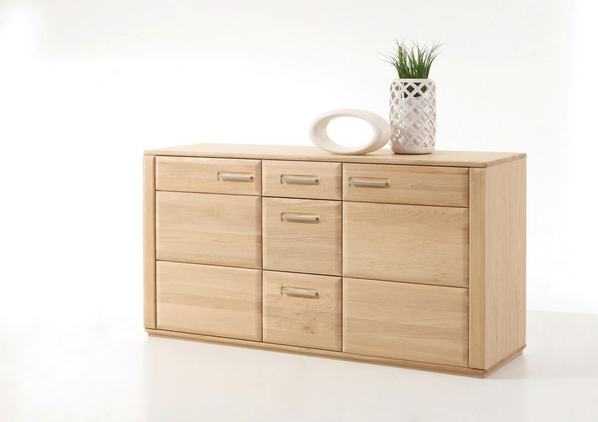 SIDEBOARD  in 161/85/47 cm  - Eichefarben/Silberfarben, Design, Holz/Holzwerkstoff (161/85/47cm) - Livetastic