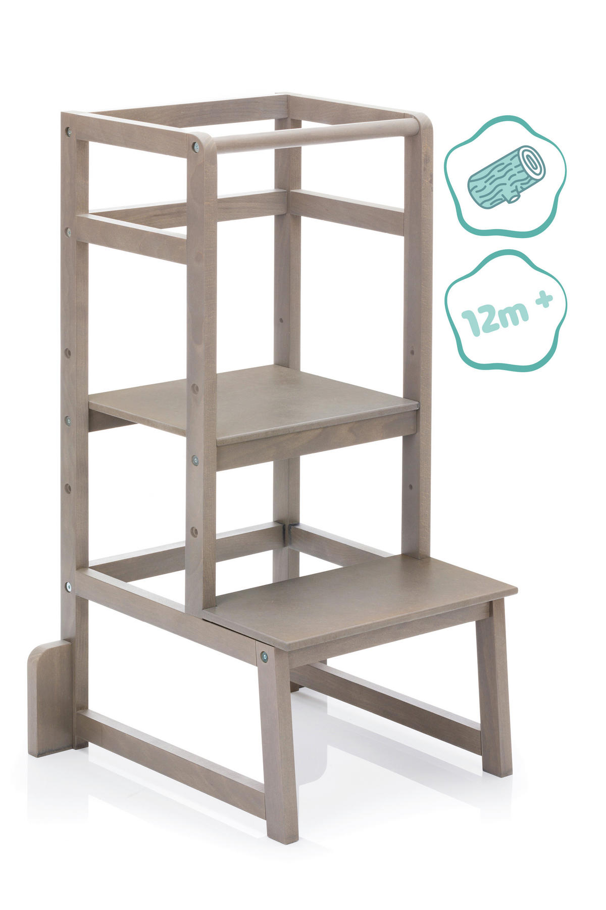 UČÍCÍ VĚŽ šedá  - šedá, Basics, dřevo (90/40/46cm) - Fillikid