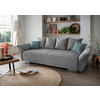 BIGSOFA in Chenille Silberfarben  - Chromfarben/Silberfarben, Modern, Kunststoff/Textil (242/71/90/131cm) - Livetastic