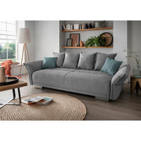 BIGSOFA in Chenille Silberfarben  - Chromfarben/Silberfarben, MODERN, Kunststoff/Textil (242/71/90/131cm) - Livetastic