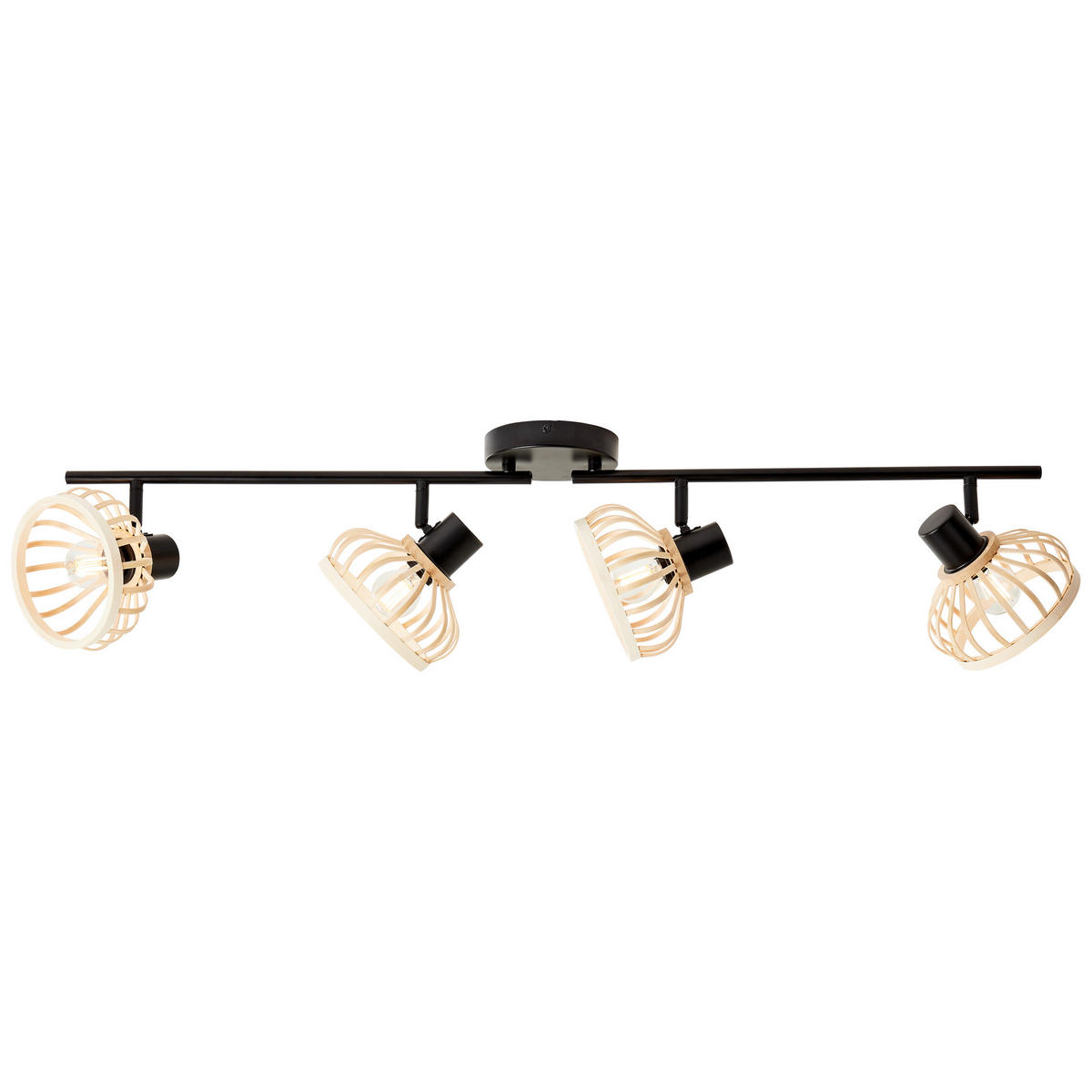 DECKENSTRAHLER - Schwarz/Naturfarben, Basics, Holz/Metall (90,5/22/15cm) - Brilliant