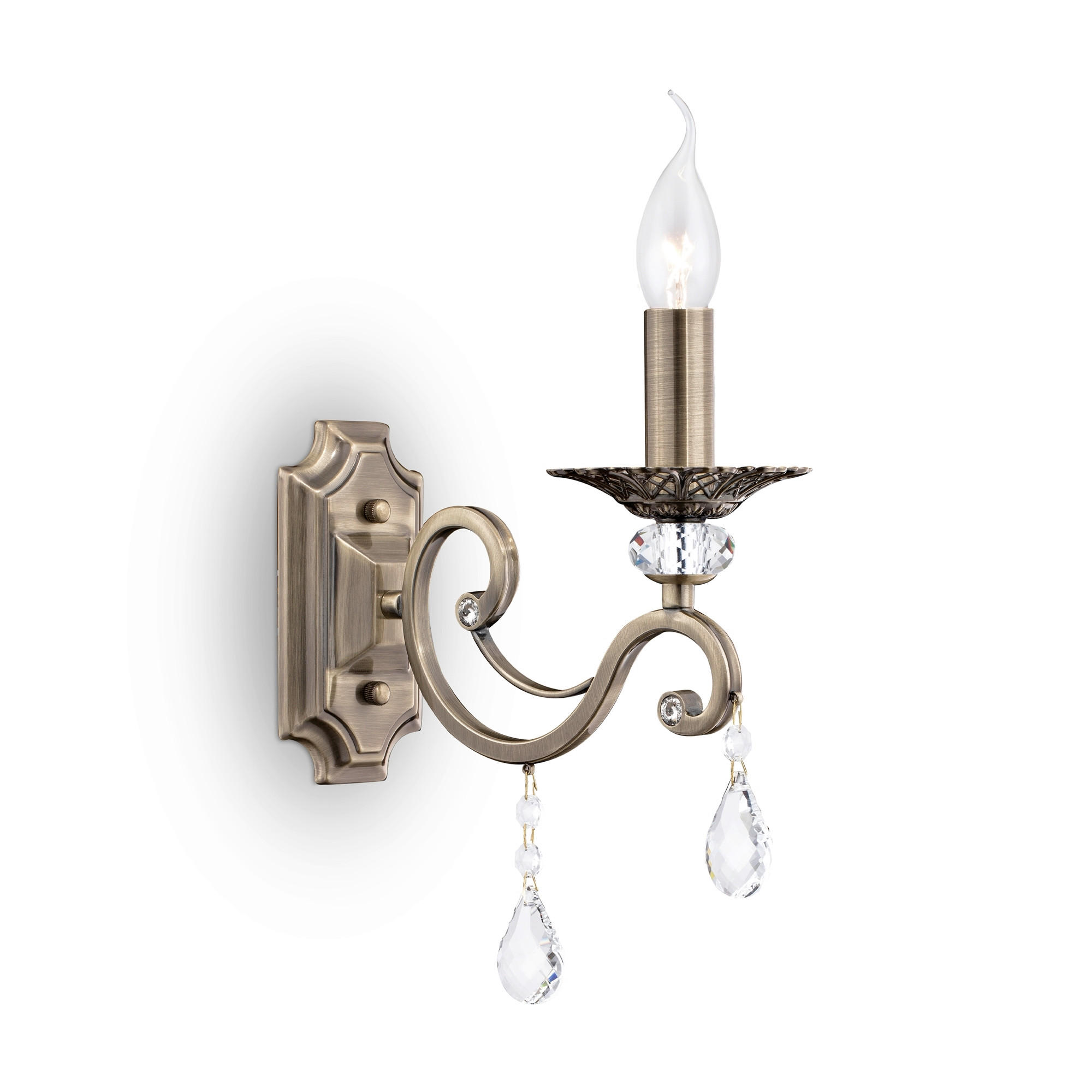VÄGGLAMPA Royal Classic 12/39/27 cm   - mässingsfärgad, Trend, metall/glas (12/39/27cm) - MAYTONI