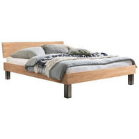 BETT 160/200 cm  in Eiche Bianco  - Eiche Bianco/Eichefarben, Natur, Holz/Metall (160/200cm) - Hasena