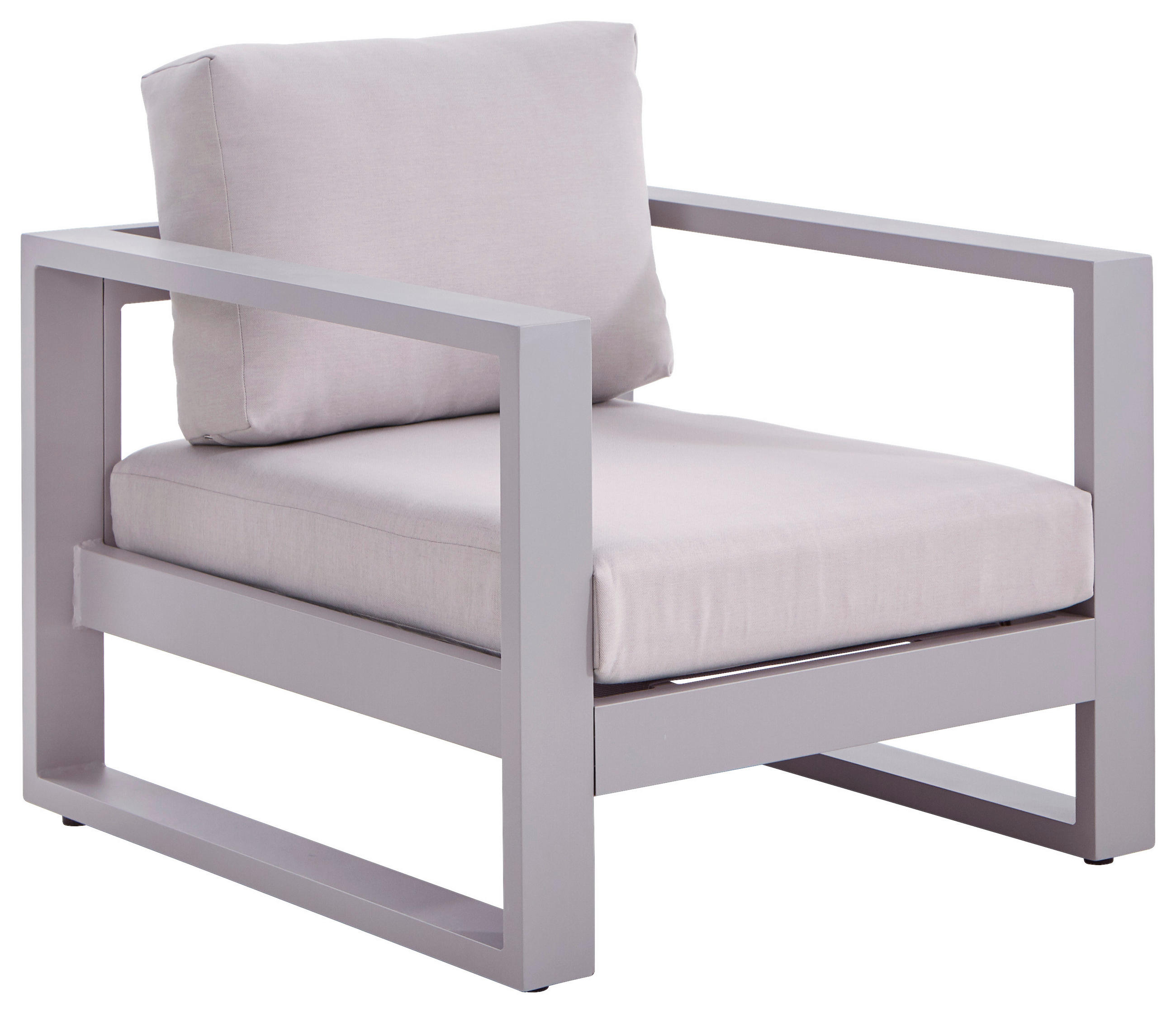 LOUNGESESSEL Hellgrau Aluminium  - Hellgrau, Design, Textil/Metall (76/60/90cm) - Amatio