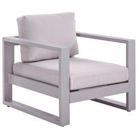 LOUNGESESSEL Hellgrau Aluminium  - Hellgrau, Design, Textil/Metall (76/60/90cm) - Amatio