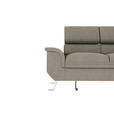 ECKSOFA Greige Struktur  - Greige/Silberfarben, KONVENTIONELL, Textil/Metall (268/207cm) - Carryhome