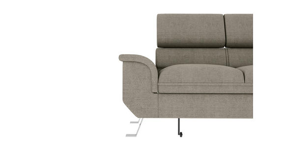 ECKSOFA Greige Struktur  - Greige/Silberfarben, KONVENTIONELL, Textil/Metall (268/207cm) - Carryhome