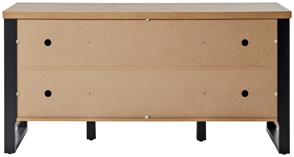 SIDEBOARD 153/75/39 cm  in Eichefarben  - Eichefarben/Schwarz, Modern, Holzwerkstoff/Metall (153/75/39cm) - MID.YOU