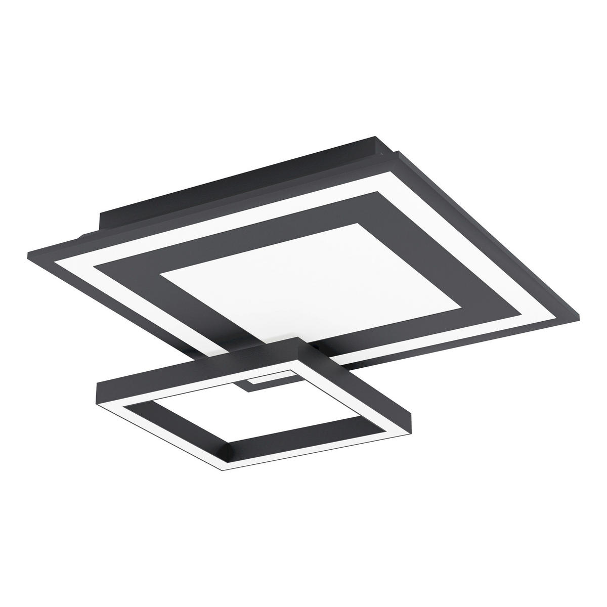 LED-TAKLAMPA Savatarila 2,7 W 45/45/7 cm  - vit/svart, Design, metall/plast (45/45/7cm) - Eglo
