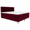 BOXSPRINGBETT 180/200 cm  in Weinrot  - Chromfarben/Weinrot, KONVENTIONELL, Textil/Metall (180/200cm) - Boxxx