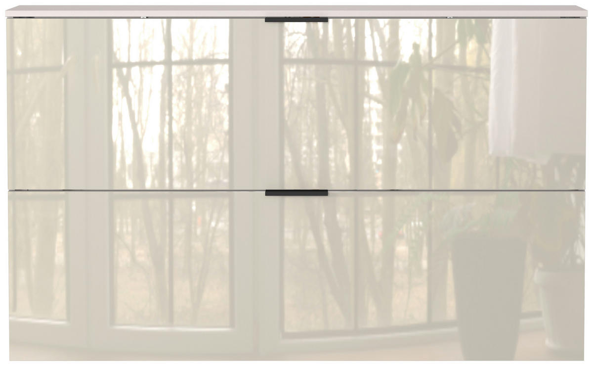 SCHUHSCHRANK Kaschmir  - Kaschmir/Schwarz, Design, Glas/Holzwerkstoff (140/85/19cm)