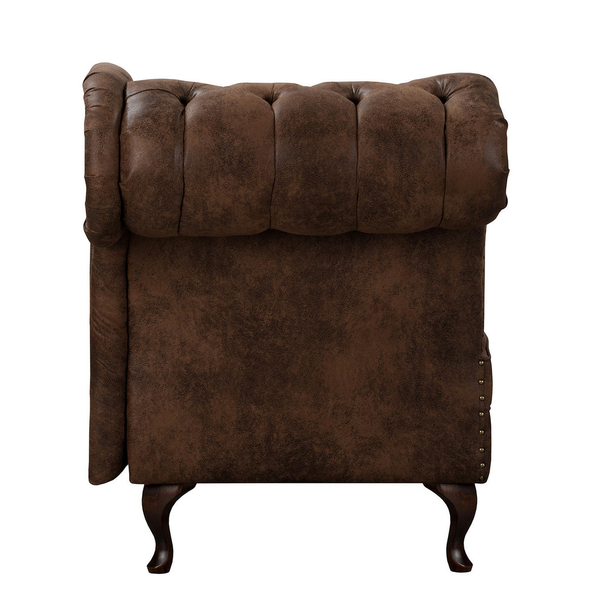 RÉCAMIERE Pako in Lederlook Dunkelbraun  - Dunkelbraun/Braun, Design, Holz/Textil (185/93/75cm) - Livetastic