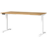 SCHREIBTISCH 160/80/72-118 cm Weiß, Eichefarben elektrisch höhenverstellbar  - Eichefarben/Weiß, MODERN, Holzwerkstoff/Metall (160/80/72-118cm) - Novel
