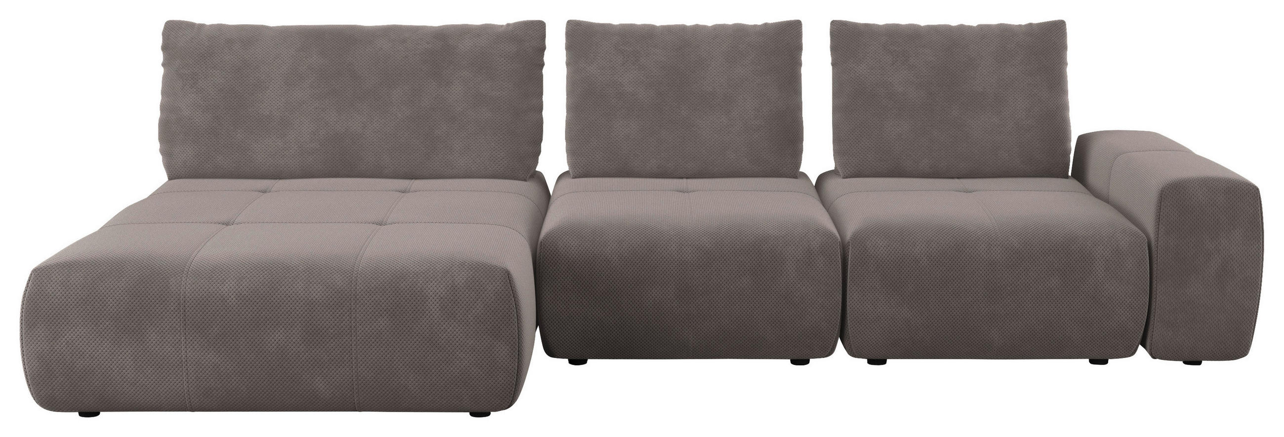 ECKSOFA  in Velours Braun  174/347 cm  - Schwarz/Braun, Design, Kunststoff/Textil (174/347cm) - Xora