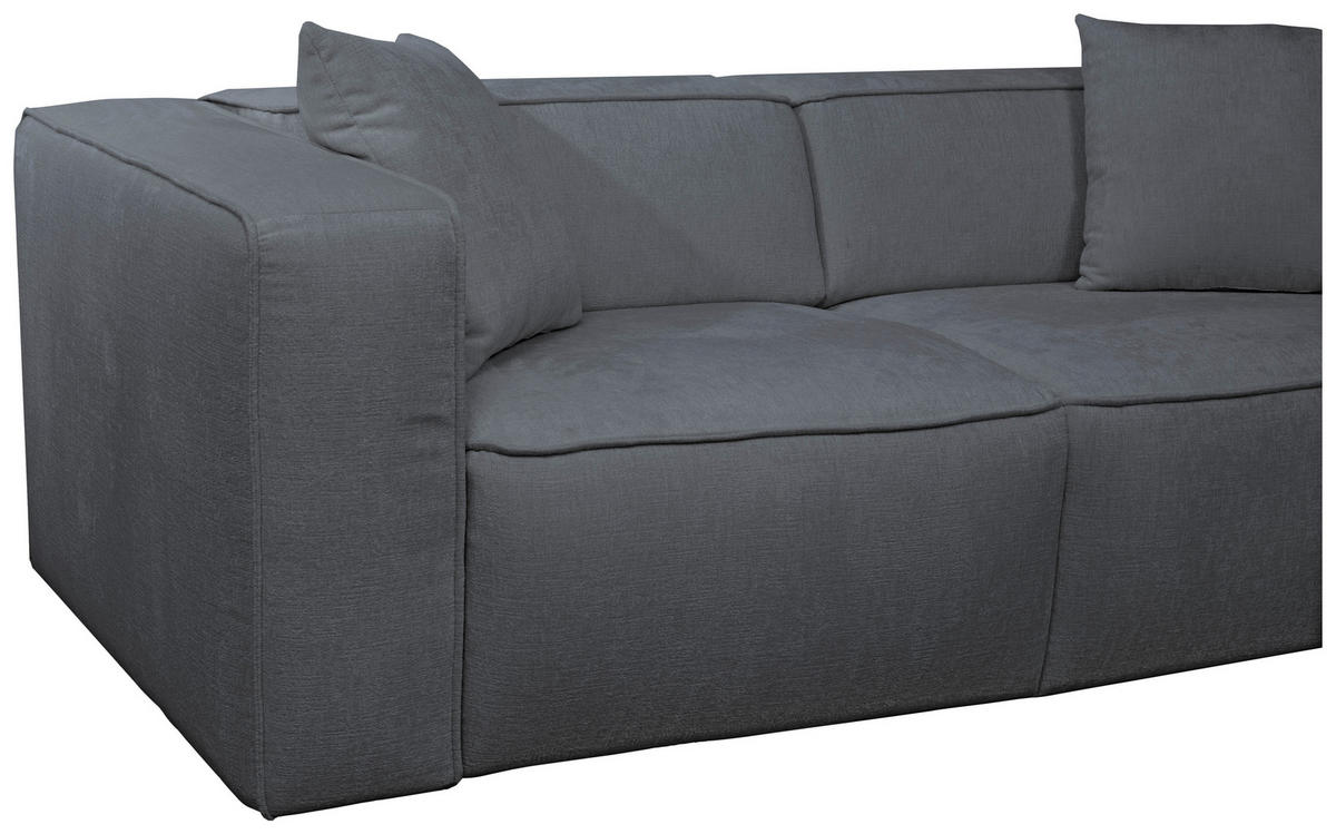 SCHLAFSOFA Chenille Blau, Dunkelgrau  - Blau/Dunkelgrau, Design, Kunststoff/Textil (227/74/105cm) - Novel