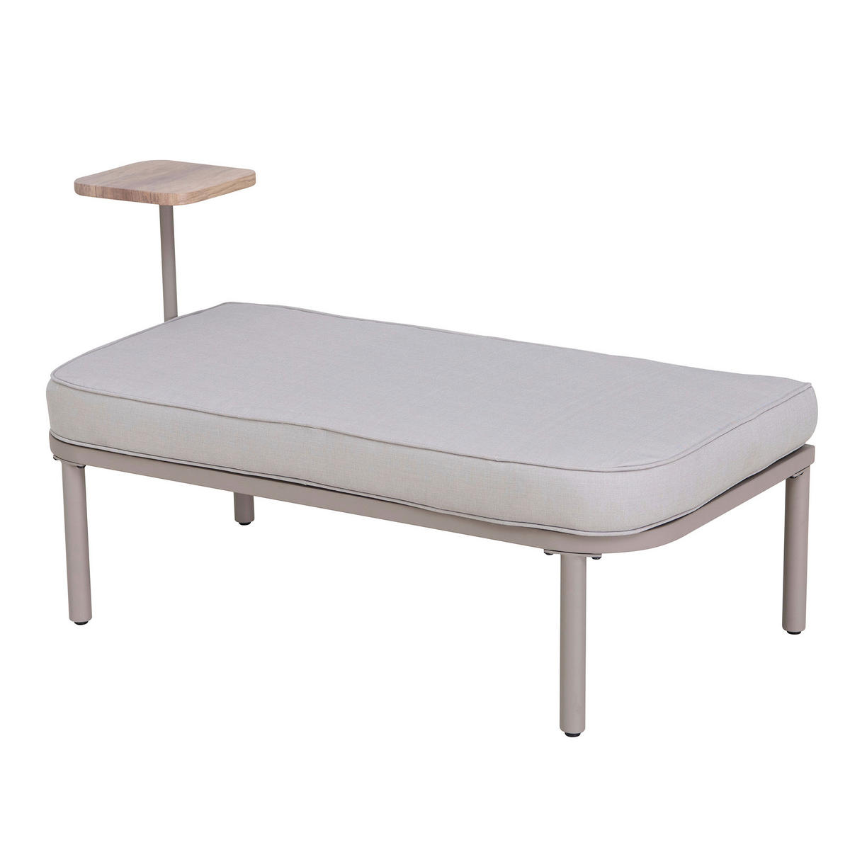 DOPPELLIEGE 142/82/128 cm Rattan  - Naturfarben/Grau, Basics, Holz/Kunststoff (142/82/128cm) - Modante