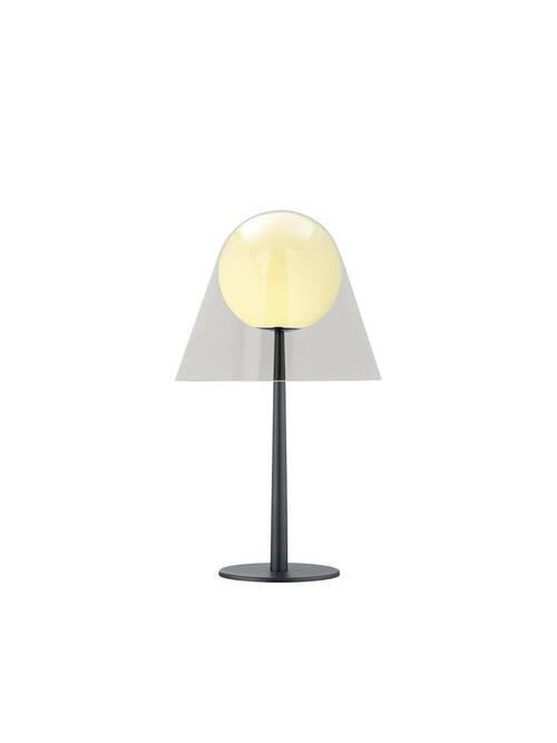TISCHLEUCHTE 26/46 cm   - Cognac/Schwarz, Design, Glas/Metall (26/46cm) - Hell