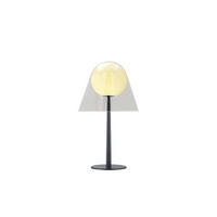 TISCHLEUCHTE 26/46 cm   - Cognac/Schwarz, Design, Glas/Metall (26/46cm) - Hell