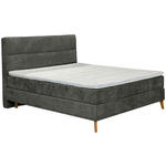 BOXSPRINGBETT 180/200 cm  in Anthrazit  - Eichefarben/Anthrazit, KONVENTIONELL, Holz/Textil (180/200cm) - Carryhome