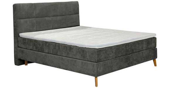 BOXSPRINGBETT 180/200 cm  in Anthrazit  - Eichefarben/Anthrazit, KONVENTIONELL, Holz/Textil (180/200cm) - Carryhome