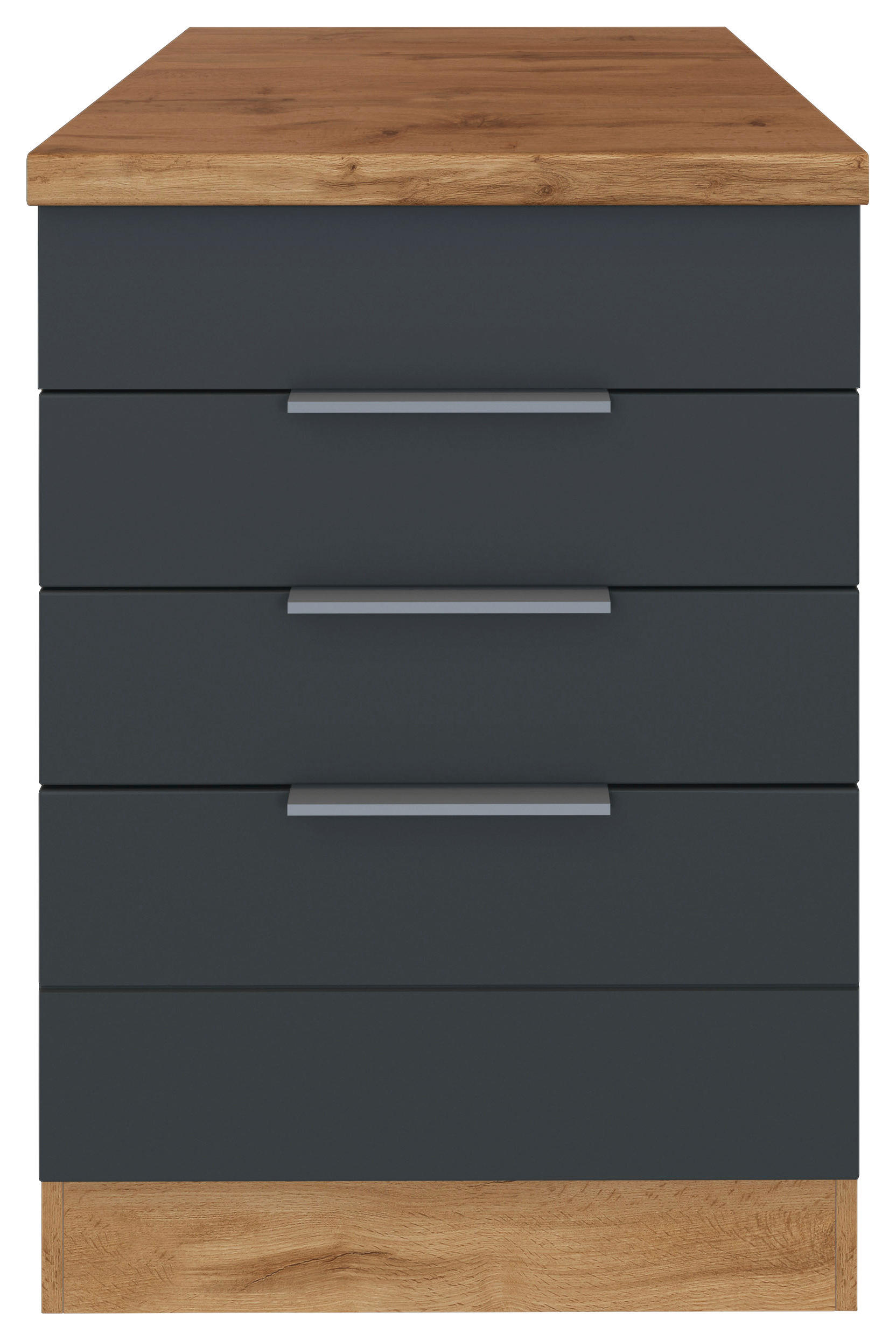 KOCHFELDUMBAUSCHRANK 60/86/60 cm  in Grau, Eiche Wotan  - Eiche Wotan/Grau, Design, Holzwerkstoff/Metall (60/86/60cm) - Held