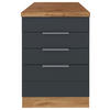 KOCHFELDUMBAUSCHRANK 60/86/60 cm  in Grau, Eiche Wotan  - Eiche Wotan/Grau, Design, Holzwerkstoff/Metall (60/86/60cm) - Held