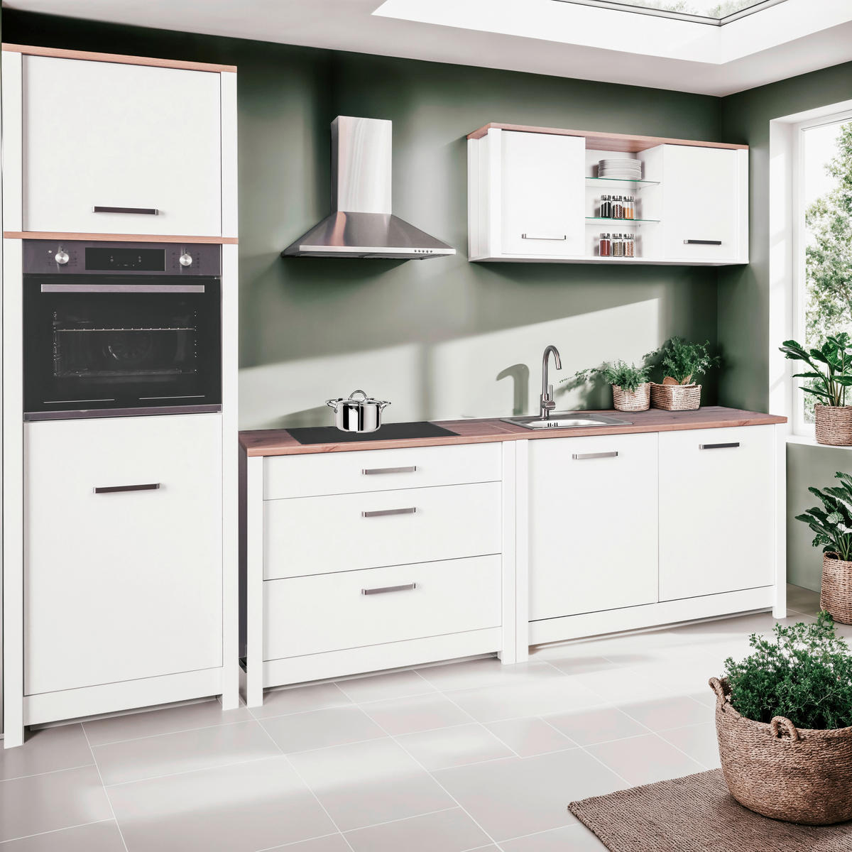 Aufsatzschrank Sicilia 70/60,5/60 cm   - Weiss/Silberfarben, Romantik / Landhaus, Holzwerkstoff/Metall (70/60,5/60cm) - MID.YOU