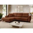 ECKSOFA Cognac Chenille  - Cognac/Schwarz, KONVENTIONELL, Textil/Metall (185/240cm) - Carryhome