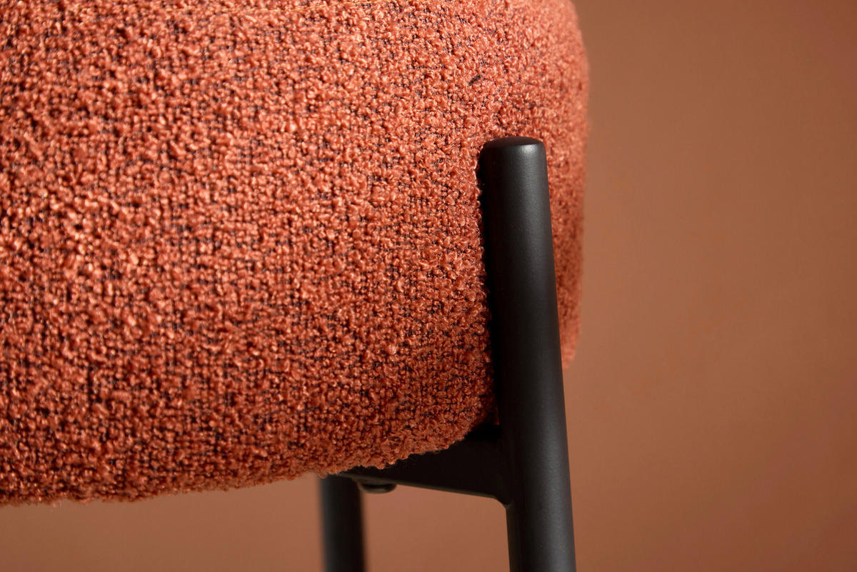 BARHOCKER in Schwarz, Rostfarben  - Rostfarben/Schwarz, MODERN, Textil/Metall (50/60cm) - Livetastic