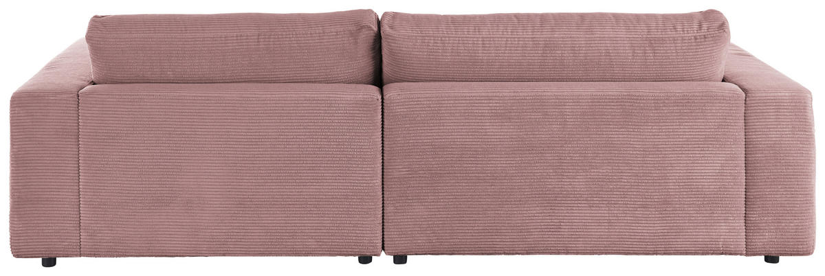 ECKSOFA in Cord Rosa  - Schwarz/Rosa, Design, Kunststoff/Textil (270/190cm) - Lomoco