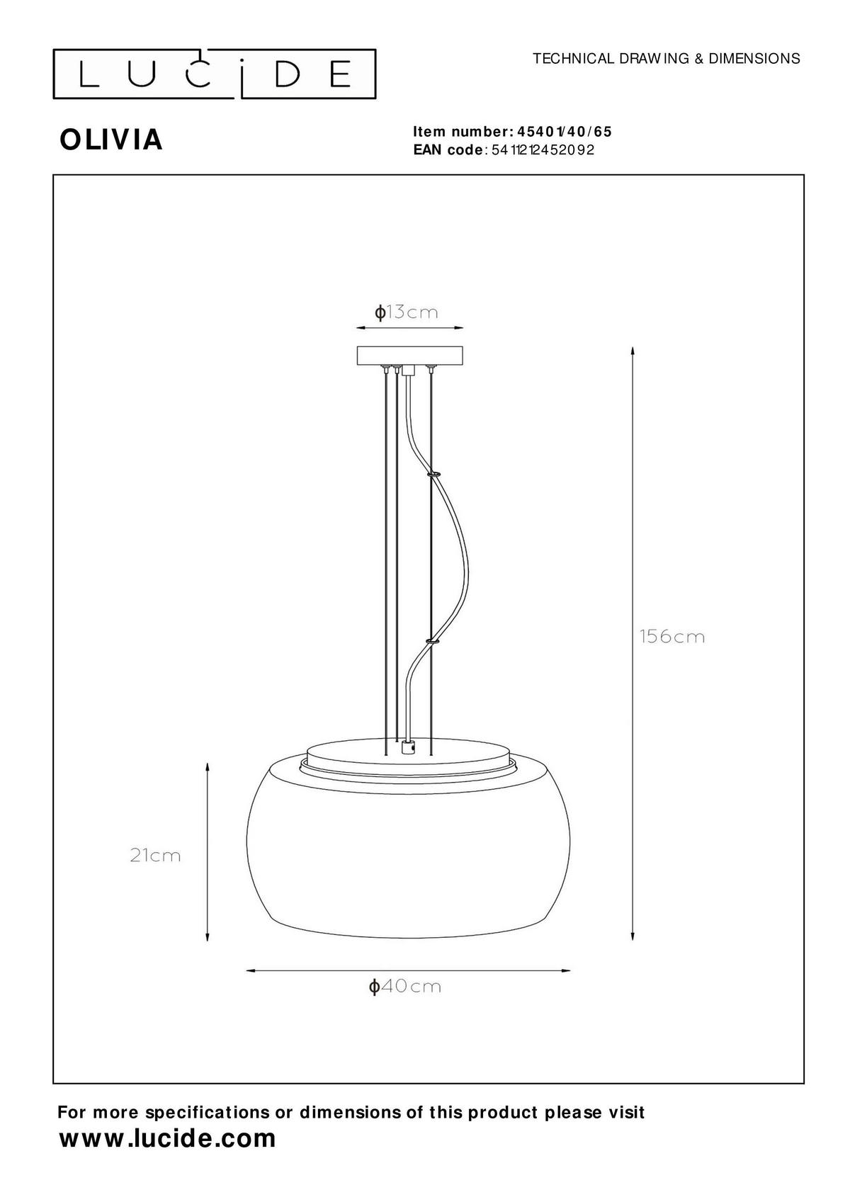 PENDELLEUCHTE 40/40/156 cm    - Design (40/40/156cm) - Lucide