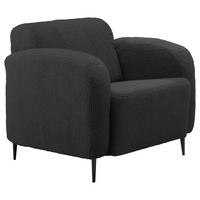 SESSEL in Teddystoff Anthrazit  - Anthrazit/Schwarz, MODERN, Textil/Metall (85/76/90cm) - Livetastic