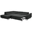 ECKSOFA in Webstoff Dunkelgrau  - Dunkelgrau/Schwarz, Design, Textil/Metall (235/280cm) - Hom`in