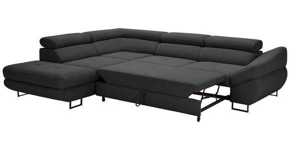 ECKSOFA in Webstoff Dunkelgrau  - Dunkelgrau/Schwarz, Design, Textil/Metall (235/280cm) - Hom`in