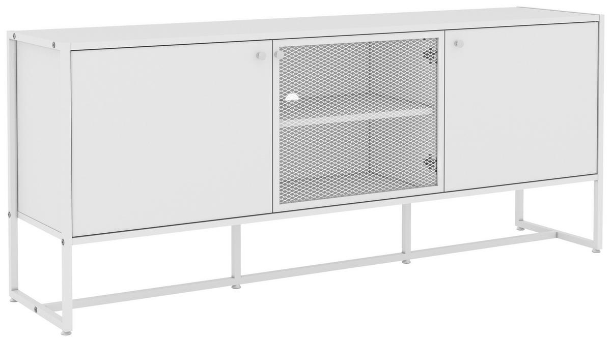 ŠIROKÁ KOMODA, bílá, 180/75/41 cm - bílá, Moderní, kov/kompozitní dřevo (180/75/41cm) - P & B