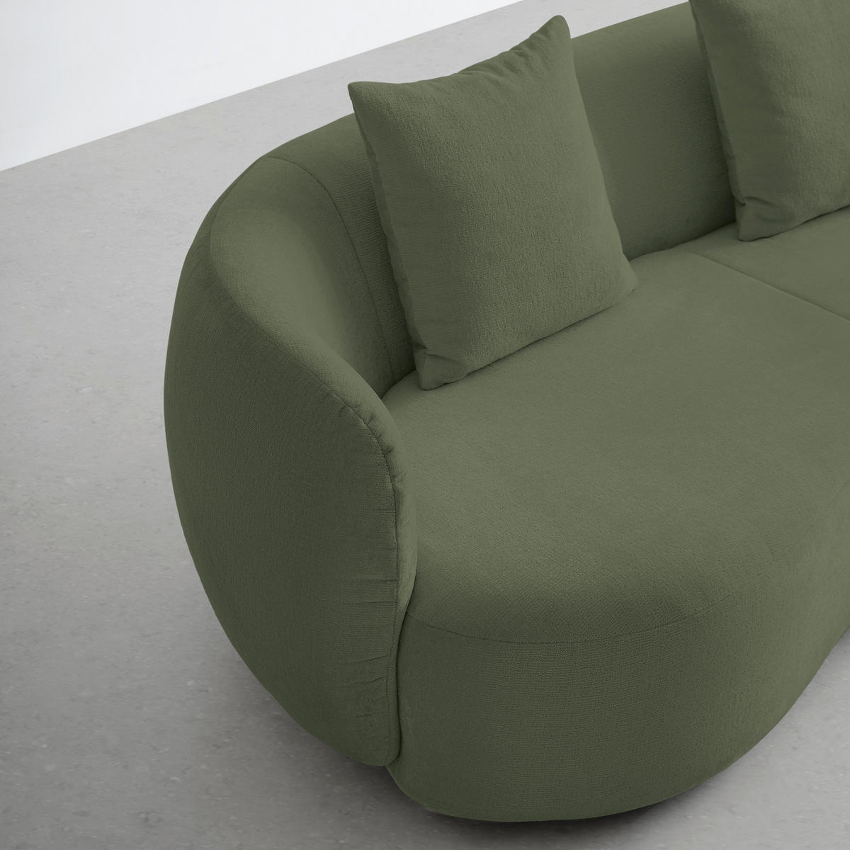 BIG SOFFA i chenille grön  - grön/svart, Modern, textil/plast (235/72/110cm) - MID.YOU