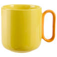 KAFFEEBECHER  420 ml   - Gelb/Orange, Design, Keramik (9/9,8cm) - Novel