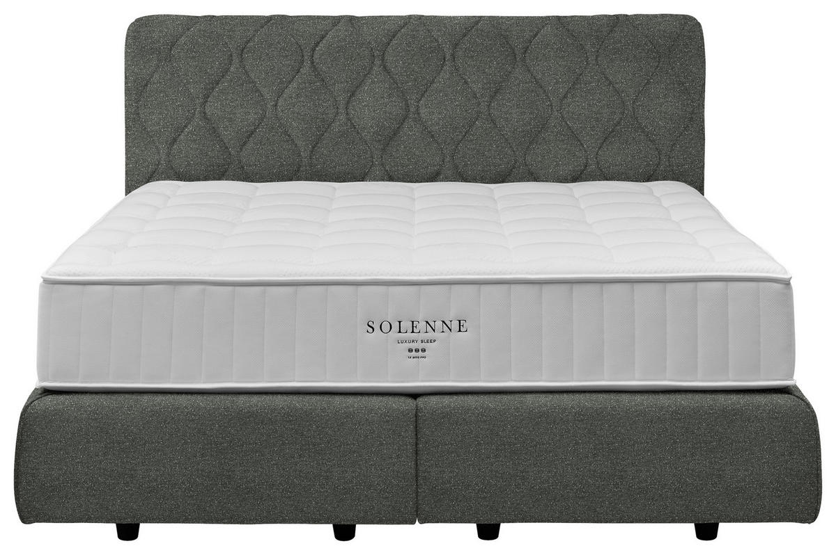 BOXSPRINGBETT 180/200 cm  in Grau  - Schwarz/Grau, Design, Kunststoff/Textil (180/200cm) - Johann Jakob