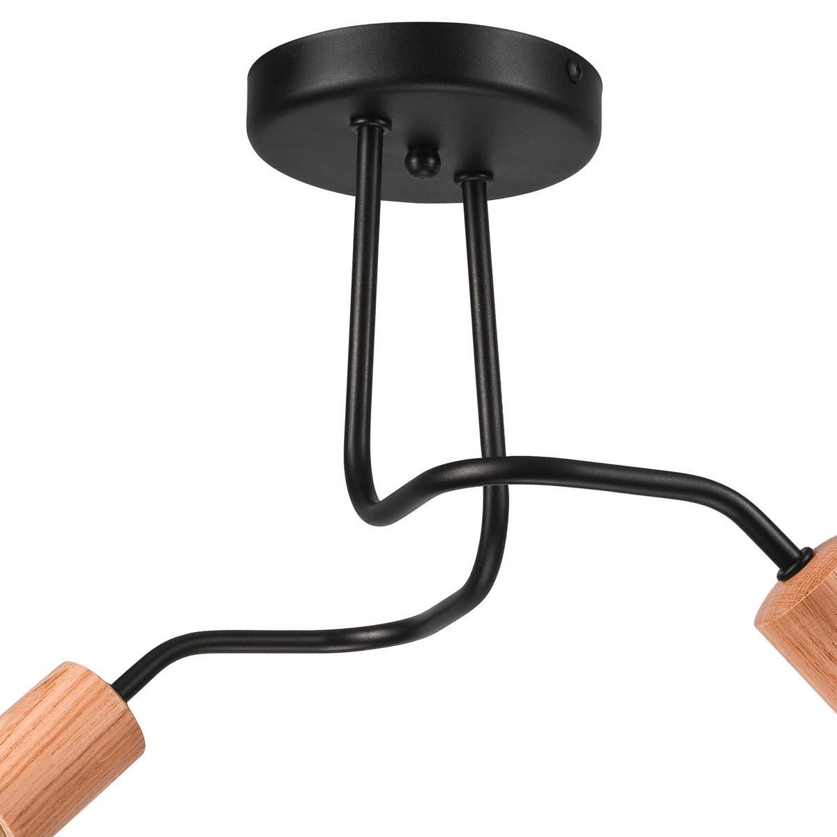 DECKENLEUCHTE     - Schwarz, Basics, Holz/Metall (26/45/45cm)