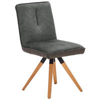 STUHL - Dunkelgrau/Grau, KONVENTIONELL, Holz/Textil (47/88/60cm) - Venda