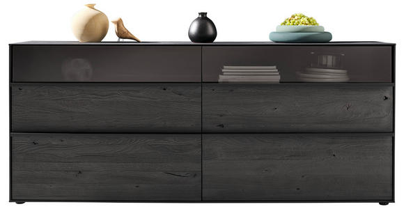 SIDEBOARD Anthrazit 190/80/44 cm - Anthrazit/Schwarz, Design, Glas/Holz (190/80/44cm) - Johann Jakob