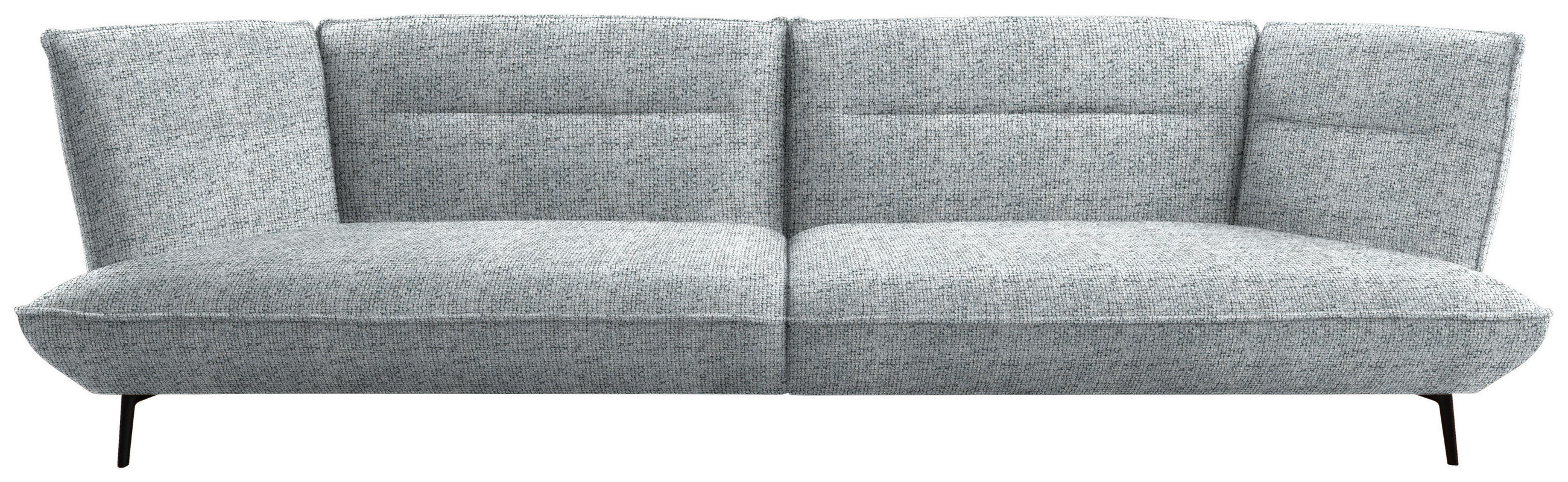 MEGASOFA in Flachgewebe Grau  - Schwarz/Grau, Design, Holzwerkstoff/Textil (339/92/99cm) - Moderano
