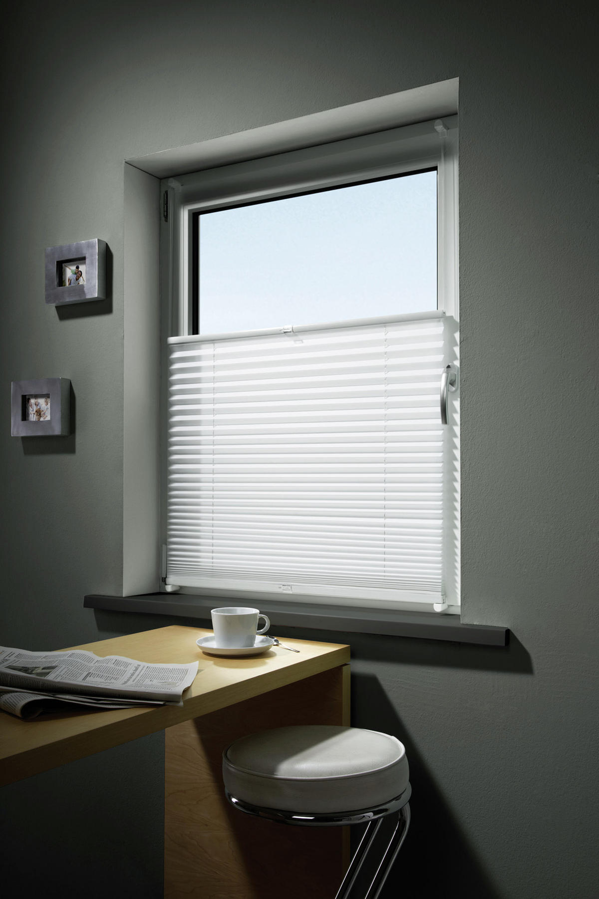 PLISSEE  halbtransparent   100/130 cm   - Weiß, Basics, Textil (100/130cm) - Homeware