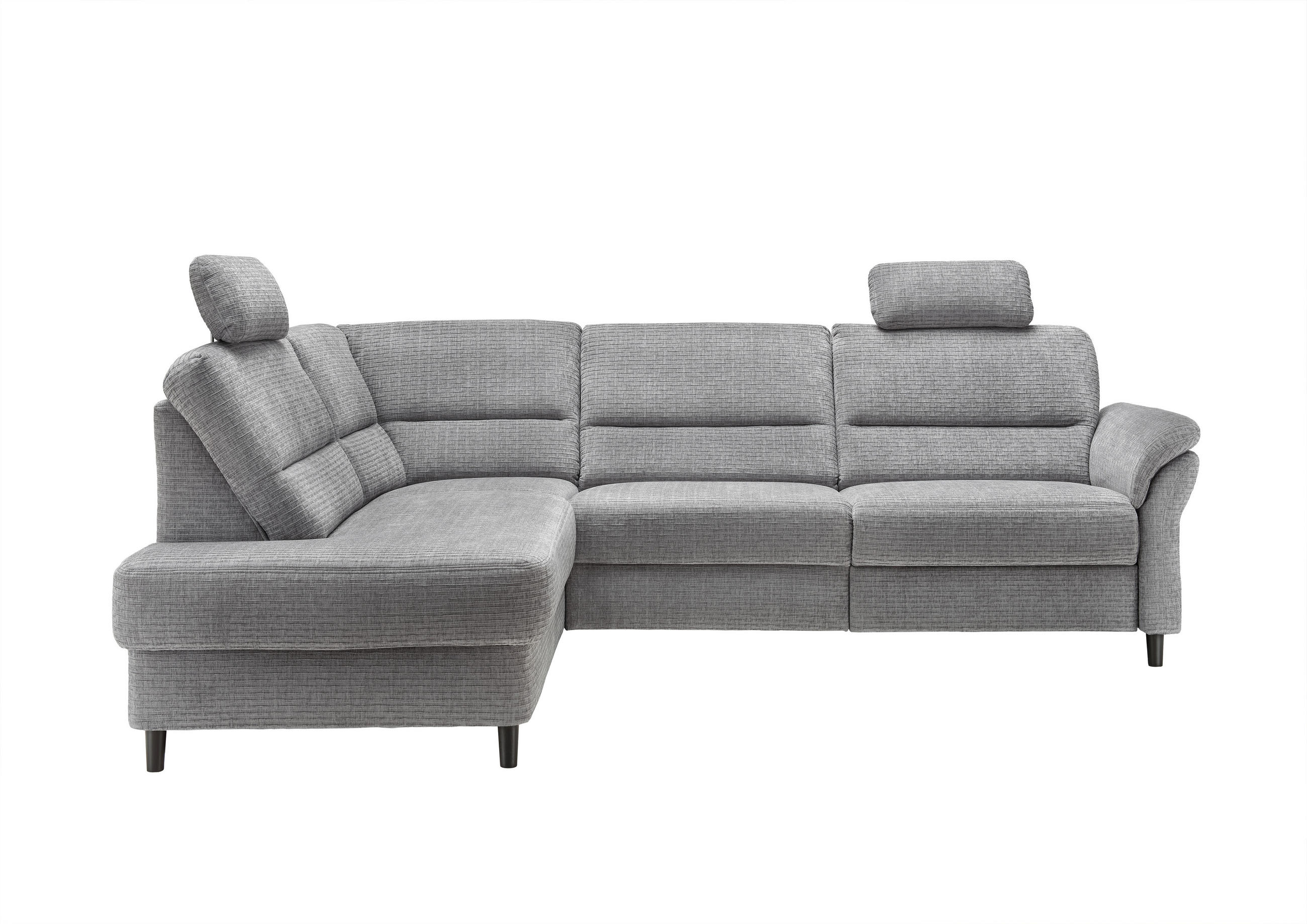 ECKSOFA Grau Mikrofaser  - Schwarz/Weiß, MODERN, Holz/Textil (190/266cm) - Livetastic