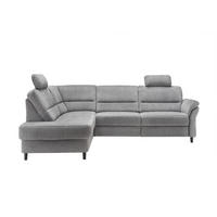 ECKSOFA in Mikrofaser Grau  - Weiss/Schwarz, Modern, Holz/Textil (190/266cm) - Livetastic