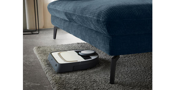 WOHNLANDSCHAFT in Webstoff Blau - Blau/Schwarz, Design, Textil/Metall (157/354/208cm) - Dieter Knoll