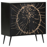 KOMMODE  in 90/90/40 cm  - Goldfarben/Schwarz, Design, Holz/Metall (90/90/40cm) - Landscape