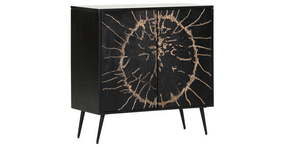 KOMMODE in 90/90/40 cm - Goldfarben/Schwarz, Design, Holz/Metall (90/90/40cm) - Landscape