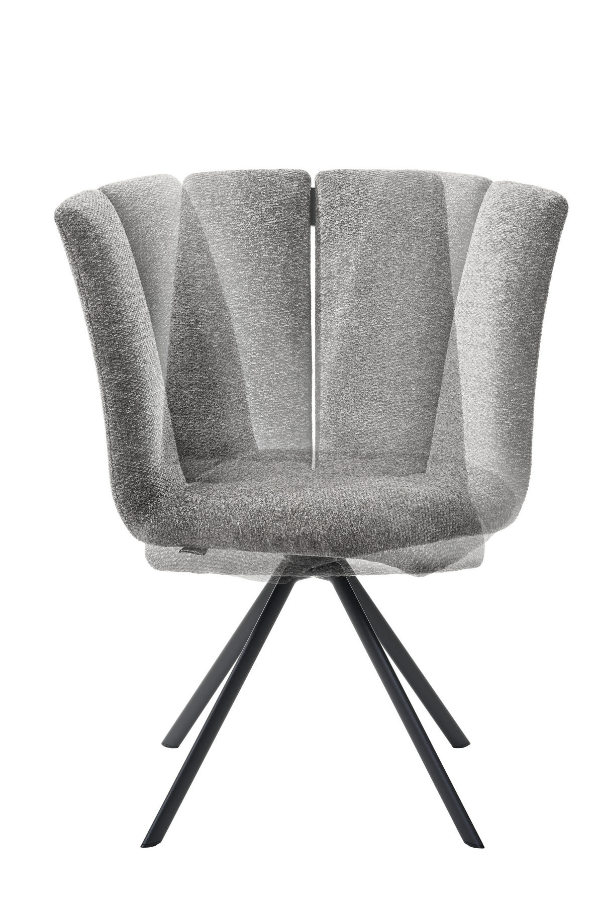 STUHL Stahl Webstoff  - Fango/Anthrazit, Design, Textil/Metall (50/92/64cm) - Venjakob