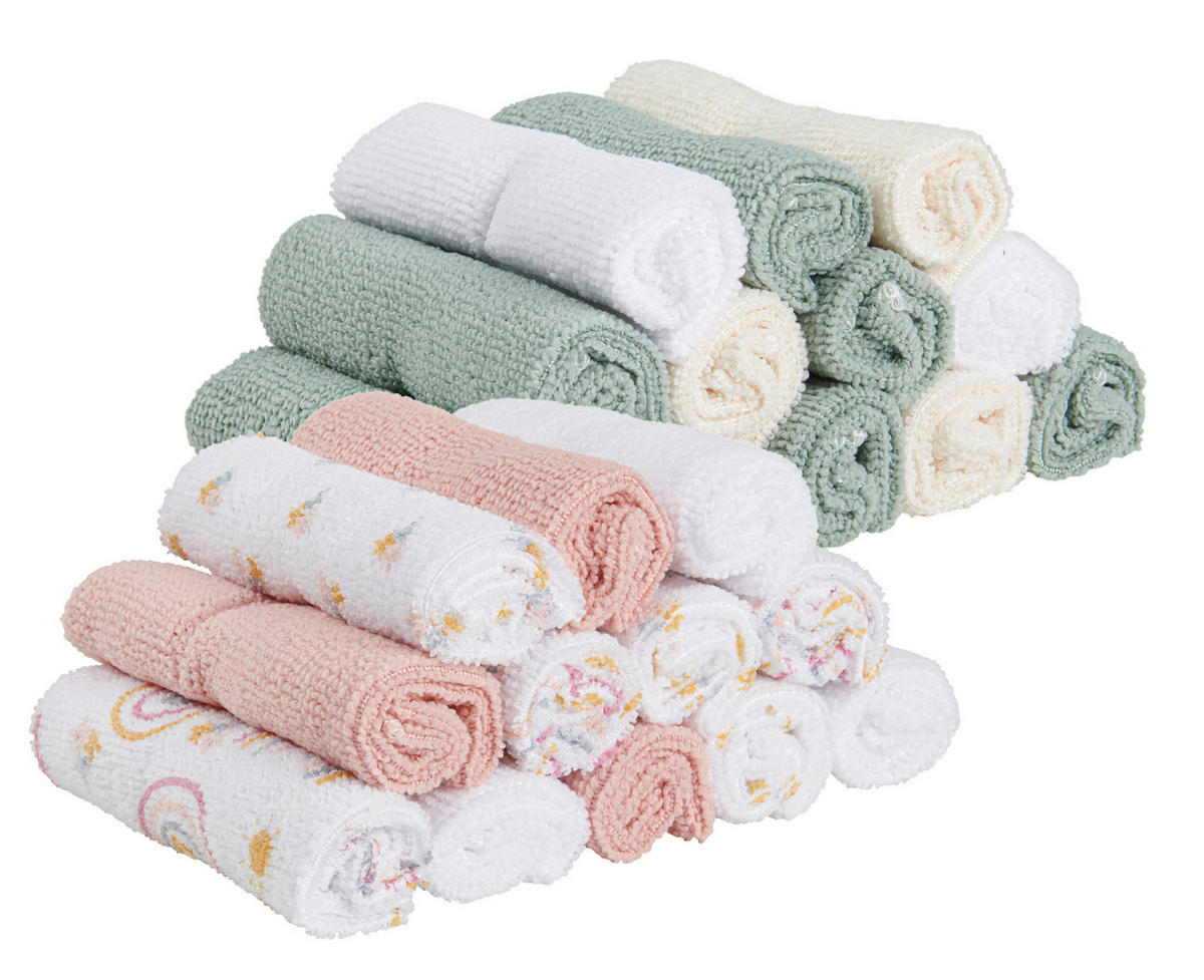 HANDRIČKA NA UMÝVANIE - oranžová/pink, Basics, textil (22/22cm) - My Baby Lou